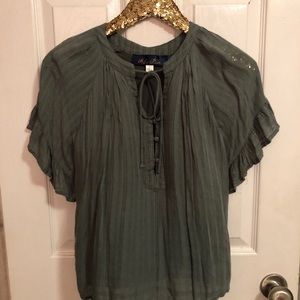 Flowy Olive Green Top Size Small